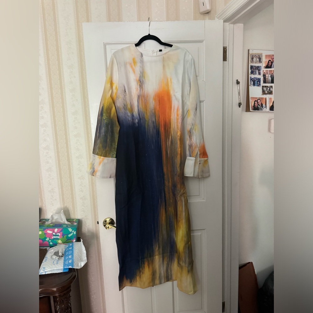 Elegant Multicolor Long Sleeve Dress